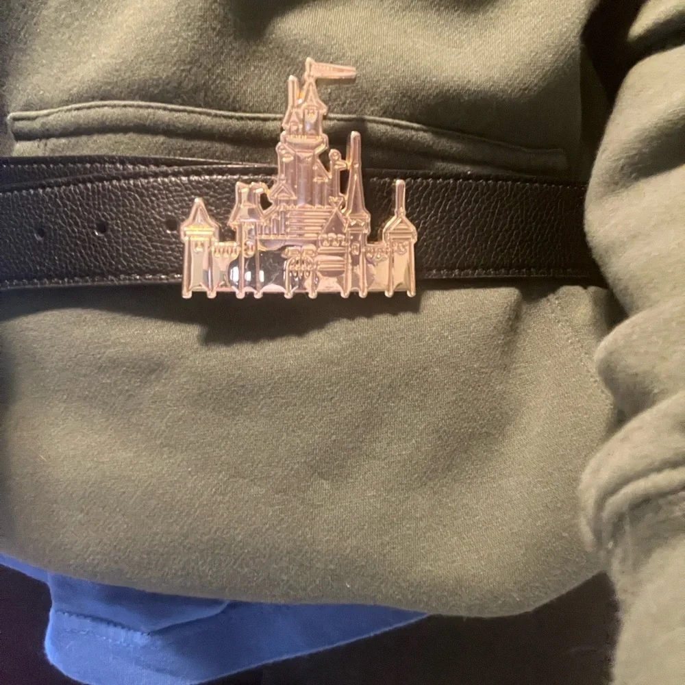 Black Belt with Disney Gold Castle Buckle
